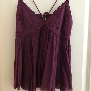 Free People Maroon Flowy top